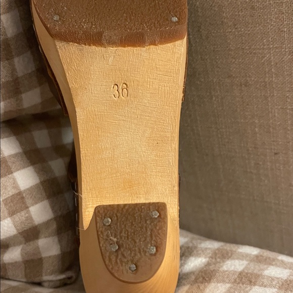 Swedish Hasbeens T Strap sky high heeled clogs - Picture 6 of 6